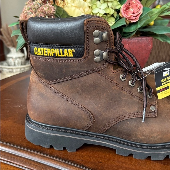 Brand New Caterpillar 2nd Shift Steel Toe Dark Brown Leather Lace Up Work Boots main image 14